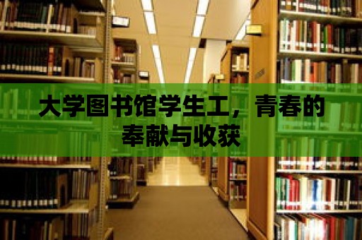 大學圖書館學生工，青春的奉獻與收獲