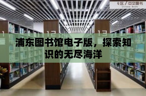 浦東圖書館電子版，探索知識的無盡海洋