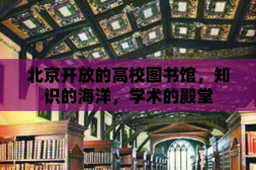 北京開放的高校圖書館，知識的海洋，學術的殿堂