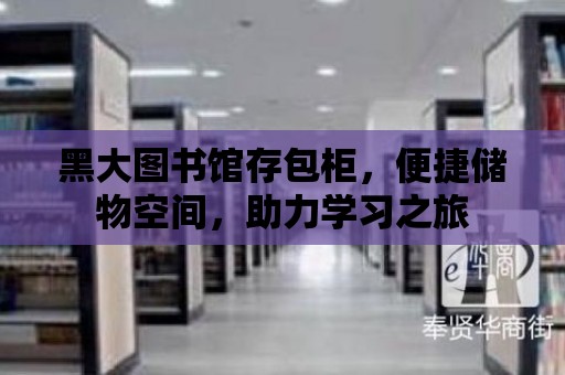 黑大圖書館存包柜，便捷儲物空間，助力學習之旅