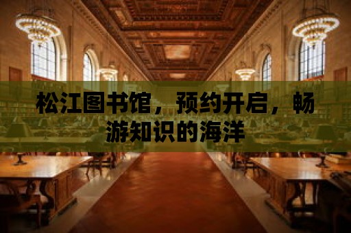 松江圖書館，預約開啟，暢游知識的海洋