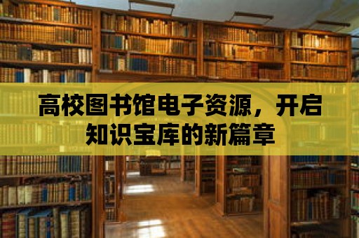 高校圖書館電子資源，開啟知識寶庫的新篇章