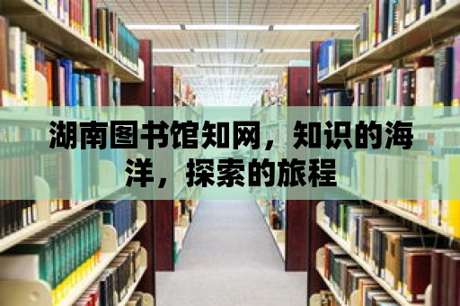 湖南圖書館知網，知識的海洋，探索的旅程