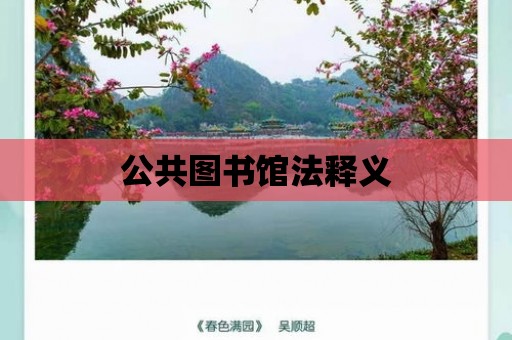 公共圖書館法釋義