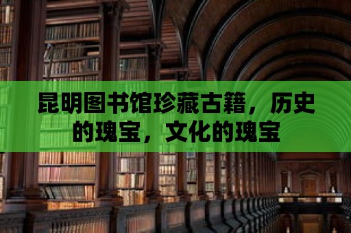 昆明圖書(shū)館珍藏古籍，歷史的瑰寶，文化的瑰寶