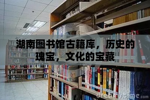 湖南圖書館古籍庫，歷史的瑰寶，文化的寶藏