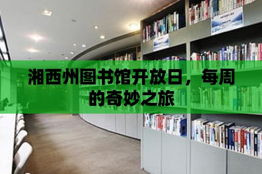 湘西州圖書館開放日，每周的奇妙之旅