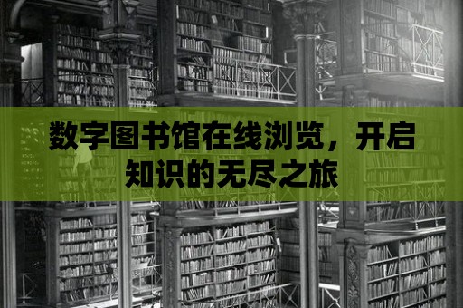 數字圖書館在線瀏覽，開啟知識的無盡之旅