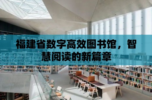 福建省數字高效圖書館，智慧閱讀的新篇章