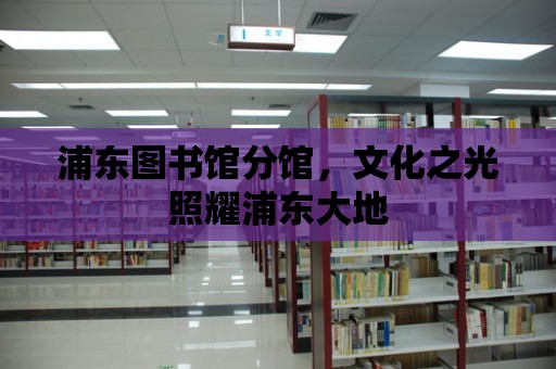 浦東圖書館分館，文化之光照耀浦東大地