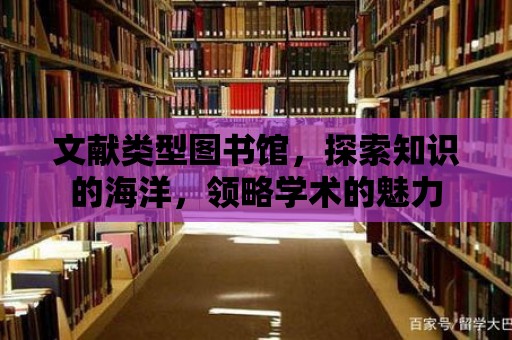 文獻類型圖書館，探索知識的海洋，領略學術的魅力