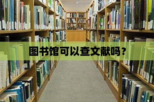 圖書館可以查文獻嗎？