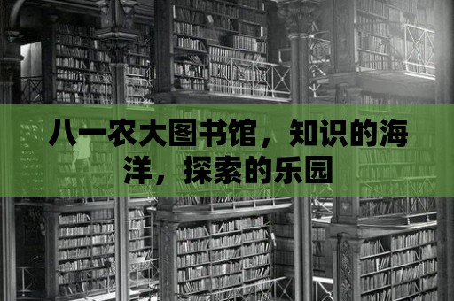 八一農大圖書館，知識的海洋，探索的樂園