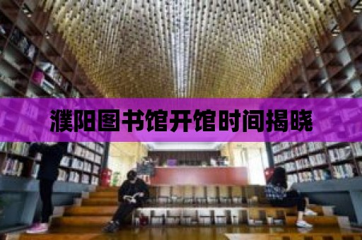 濮陽圖書館開館時間揭曉