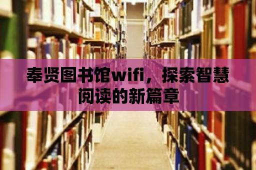 奉賢圖書館wifi，探索智慧閱讀的新篇章