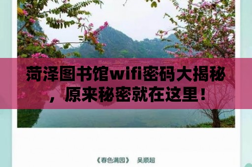 菏澤圖書館wifi密碼大揭秘，原來秘密就在這里！