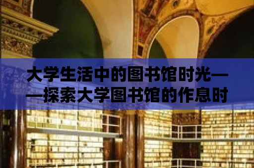 大學生活中的圖書館時光——探索大學圖書館的作息時間與文化