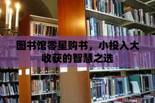 圖書館零星購書，小投入大收獲的智慧之選