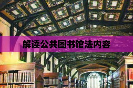 解讀公共圖書館法內(nèi)容