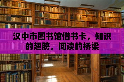 漢中市圖書館借書卡，知識的翅膀，閱讀的橋梁