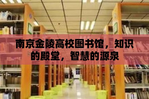 南京金陵高校圖書館，知識的殿堂，智慧的源泉