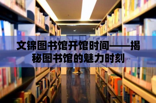 文錦圖書館開館時間——揭秘圖書館的魅力時刻