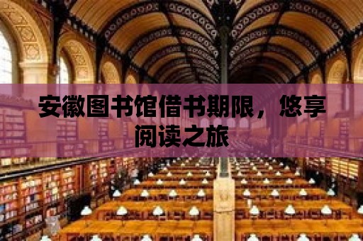 安徽圖書館借書期限，悠享閱讀之旅