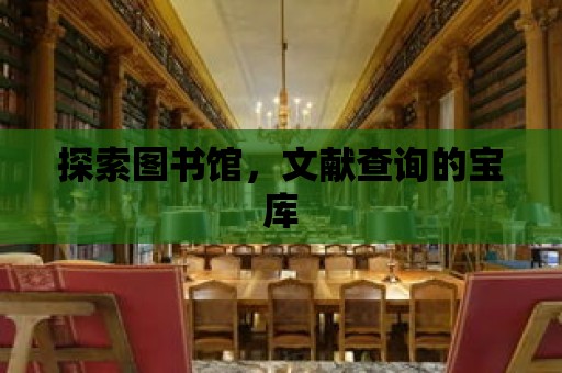 探索圖書館，文獻(xiàn)查詢的寶庫(kù)