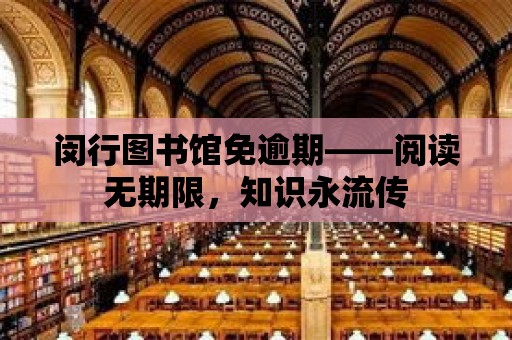 閔行圖書館免逾期——閱讀無期限，知識永流傳