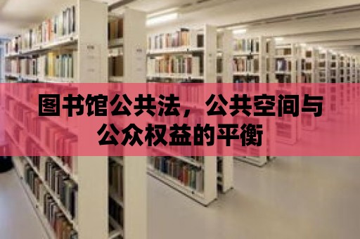 圖書館公共法，公共空間與公眾權益的平衡