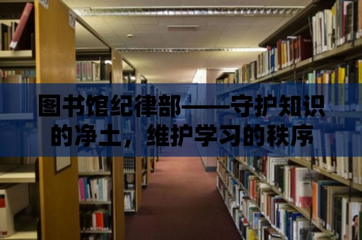 圖書館紀律部——守護知識的凈土，維護學習的秩序