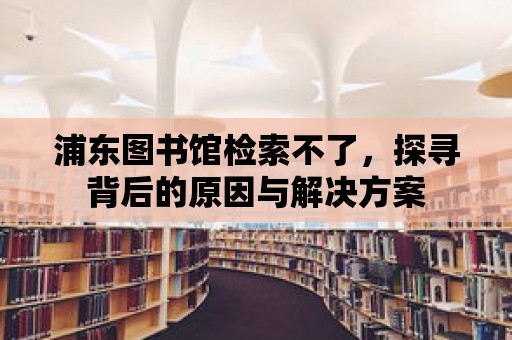 浦東圖書館檢索不了，探尋背后的原因與解決方案