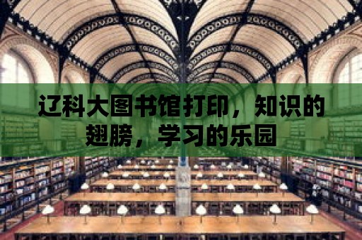 遼科大圖書館打印，知識的翅膀，學習的樂園