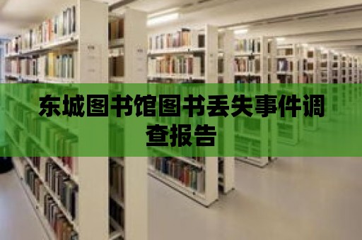 東城圖書館圖書丟失事件調查報告