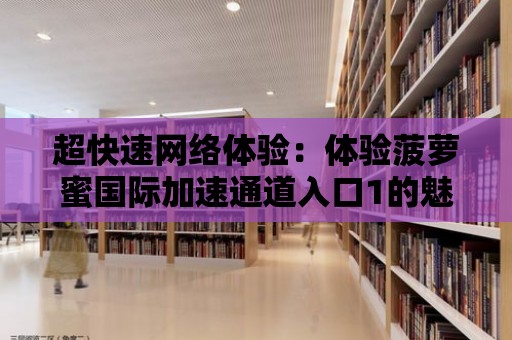 超快速網絡體驗：體驗菠蘿蜜國際加速通道入口1的魅力！