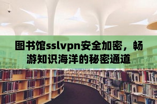 圖書館sslvpn安全加密，暢游知識海洋的秘密通道