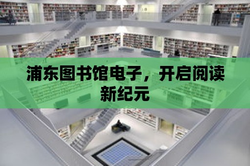 浦東圖書館電子，開啟閱讀新紀元