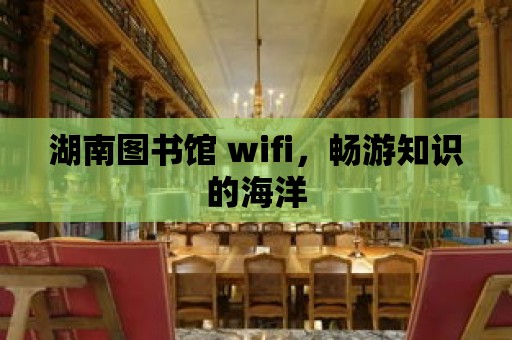 湖南圖書館 wifi，暢游知識的海洋