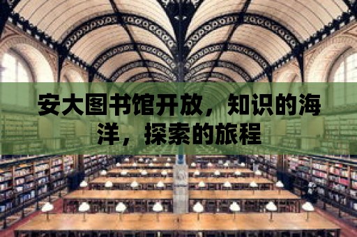 安大圖書館開放，知識的海洋，探索的旅程