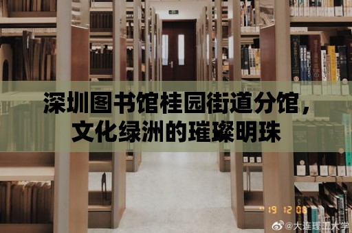 深圳圖書館桂園街道分館，文化綠洲的璀璨明珠