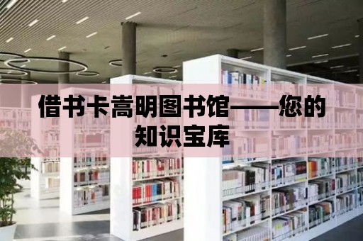 借書卡嵩明圖書館——您的知識寶庫